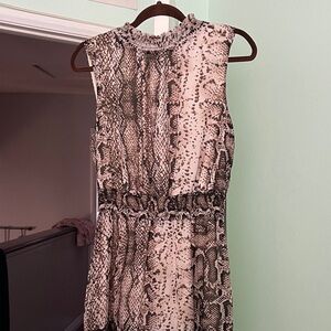 Emma & Michele Snakeskin Print Sleeveless Dress